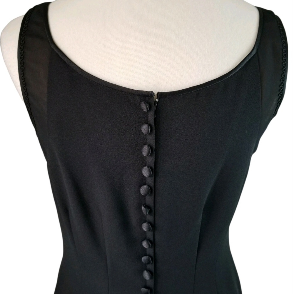 Donna Morgan Black Sleeveless Dress SZ 8 Knee Length Beaded Cocktail Party LBD - Picture 6 of 12